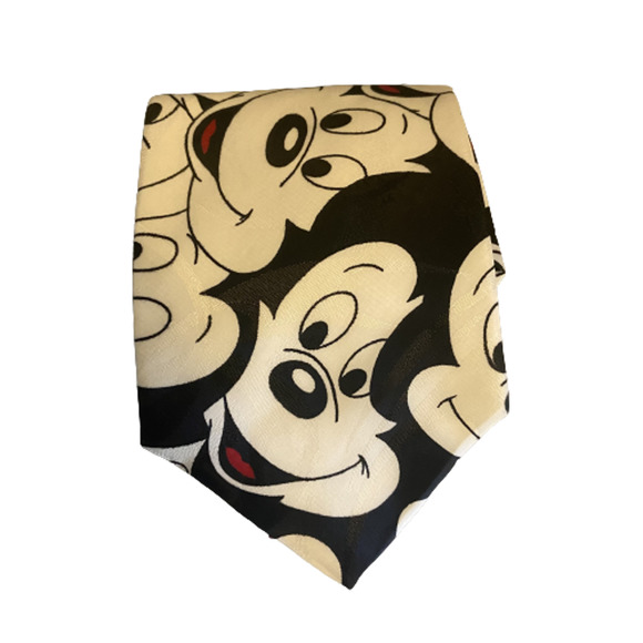 Hot Cakes Other - Vintage Disney Mickey Mouse Cartoon Black White Neck Tie Balancine Hot Cakes